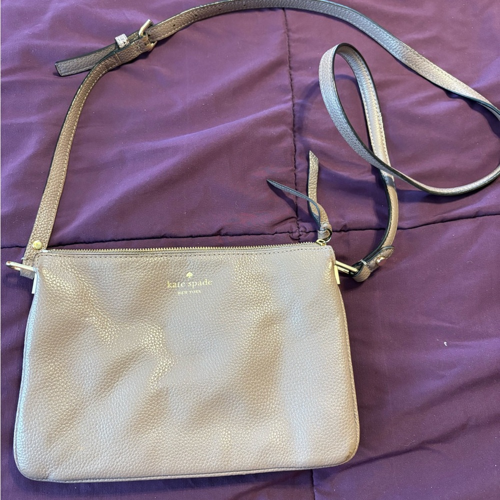 Kate Spade Taupe Leather Crossbody Bag